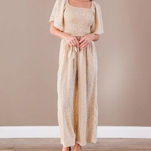 Kelci Jumpsuit in Cream by Fehrnvi
